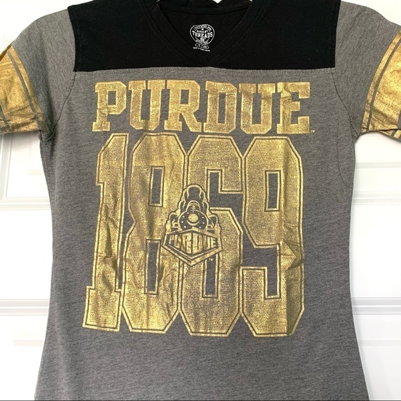Purdue Gray, Black & Gold Short Sleeve Shirt Top size Small - Picture 2 of 8